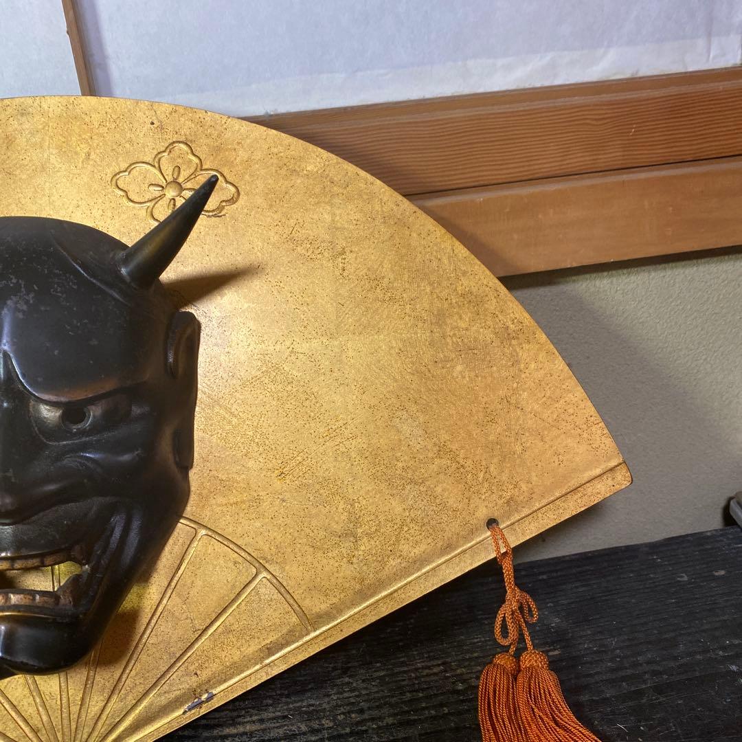 鉄製般若面【扇子額付】