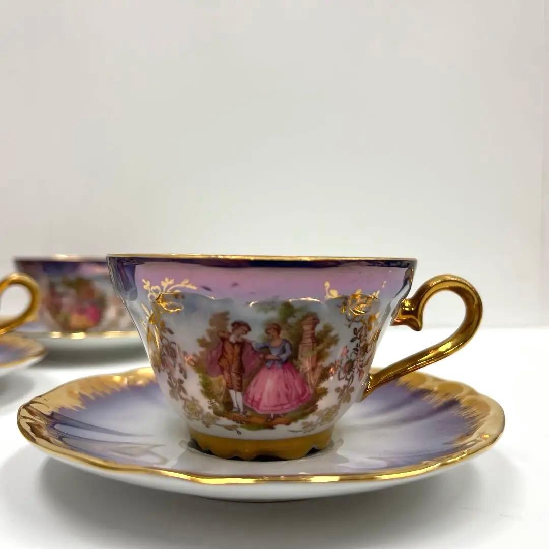 陶磁器　宮廷小花/ティーセット　15セット 花柄 金装飾