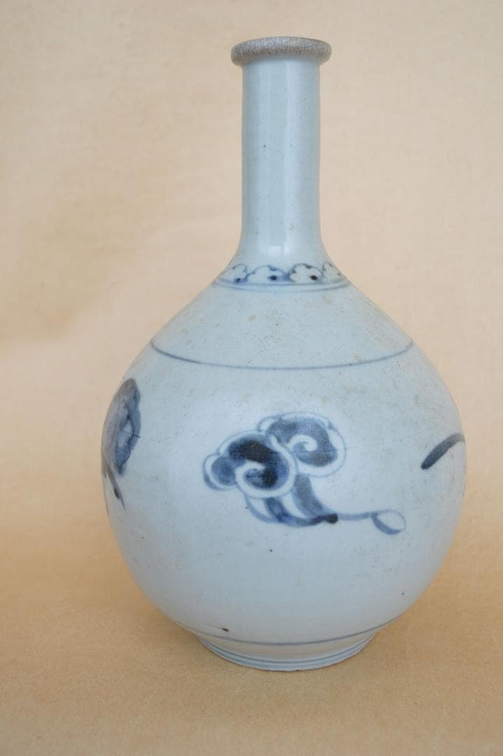 切込焼 染付辣韮徳利