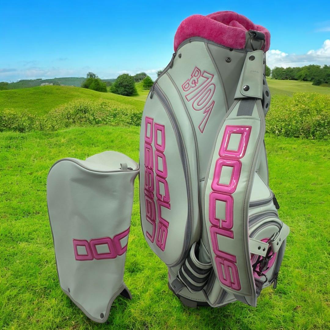 DOCUSドゥーカス ツアーモデルキャディーバッグ 2016 ピンク/グレー