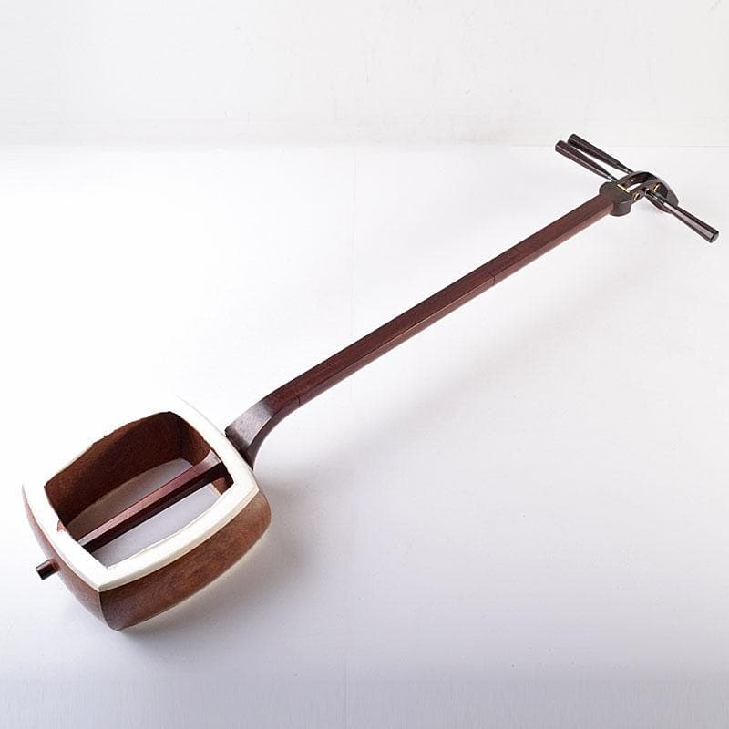 和楽器　弦楽器　唐木紫檀棹　金細三味線　ハードケース付　M　R8637B