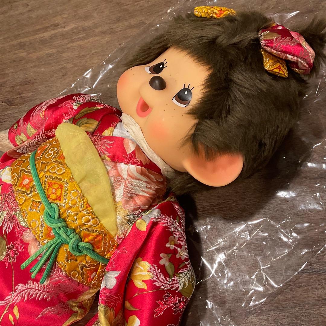 新品 未使用！振袖 モンチッチ Ｌ 女の子 大きい ぬいぐるみ 人形 セキグチ