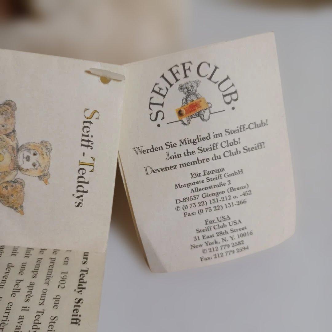 シュタイフ　テディベア　ぬいぐるみ　ペッツィー　Petsy　タグ付き　可動式