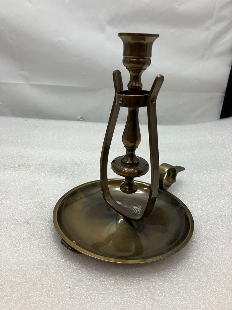 アンティーク キャンドルスタンド 真鍮製 可動式燭台 手持ち ロウソク立