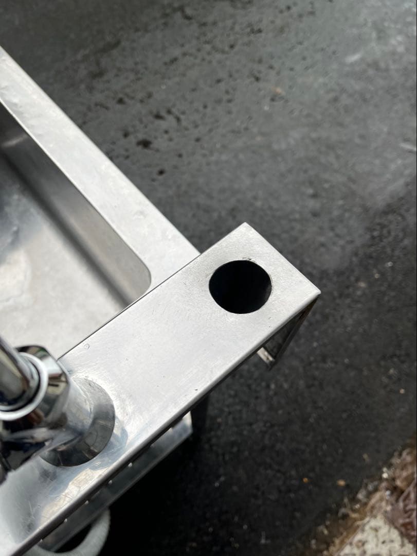 業務用 1槽シンク 二口蛇口付き 幅600×奥600×高さ800+BG90 一槽