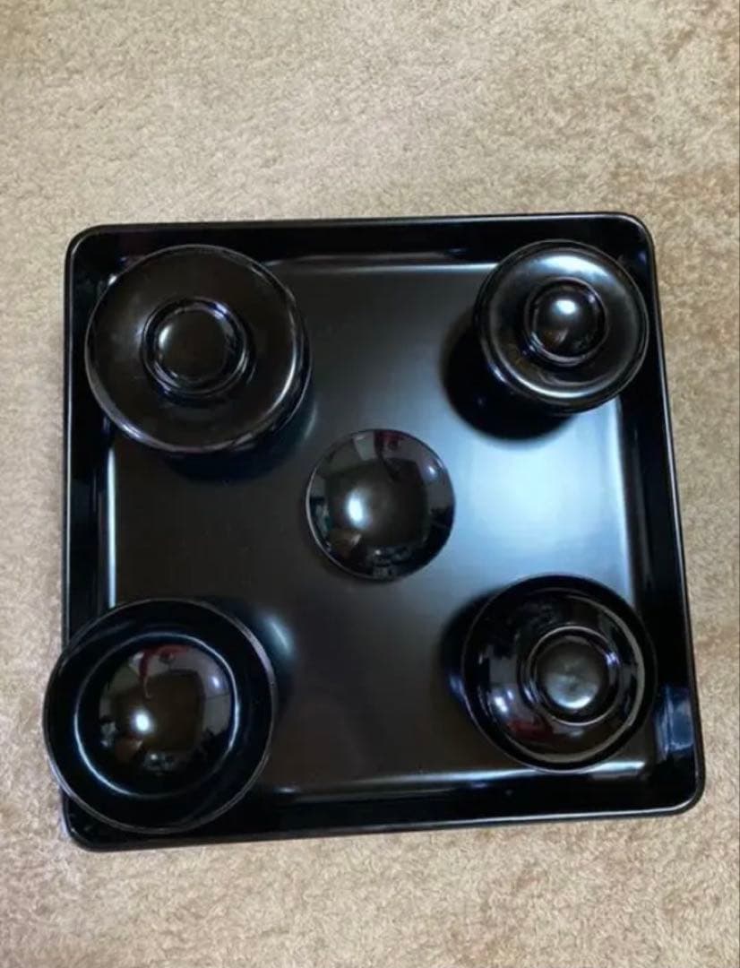 【美品】輪島塗　会席本膳　椀五客　四脚膳　惣黒