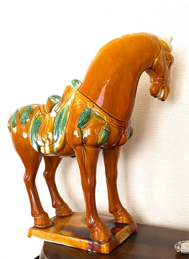 唐三彩 千里馬彫塑像