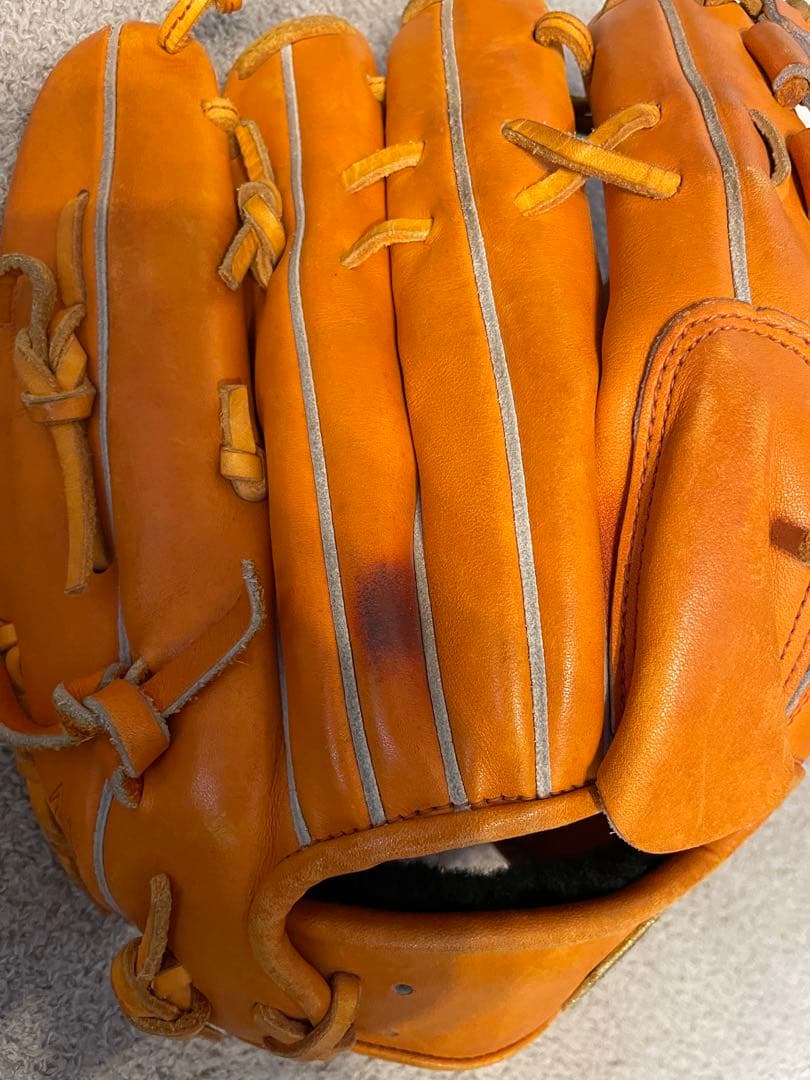 ジュンケイ アラミド 硬式 グラブ 投手用 右投げ オレンジ オイル型付け済