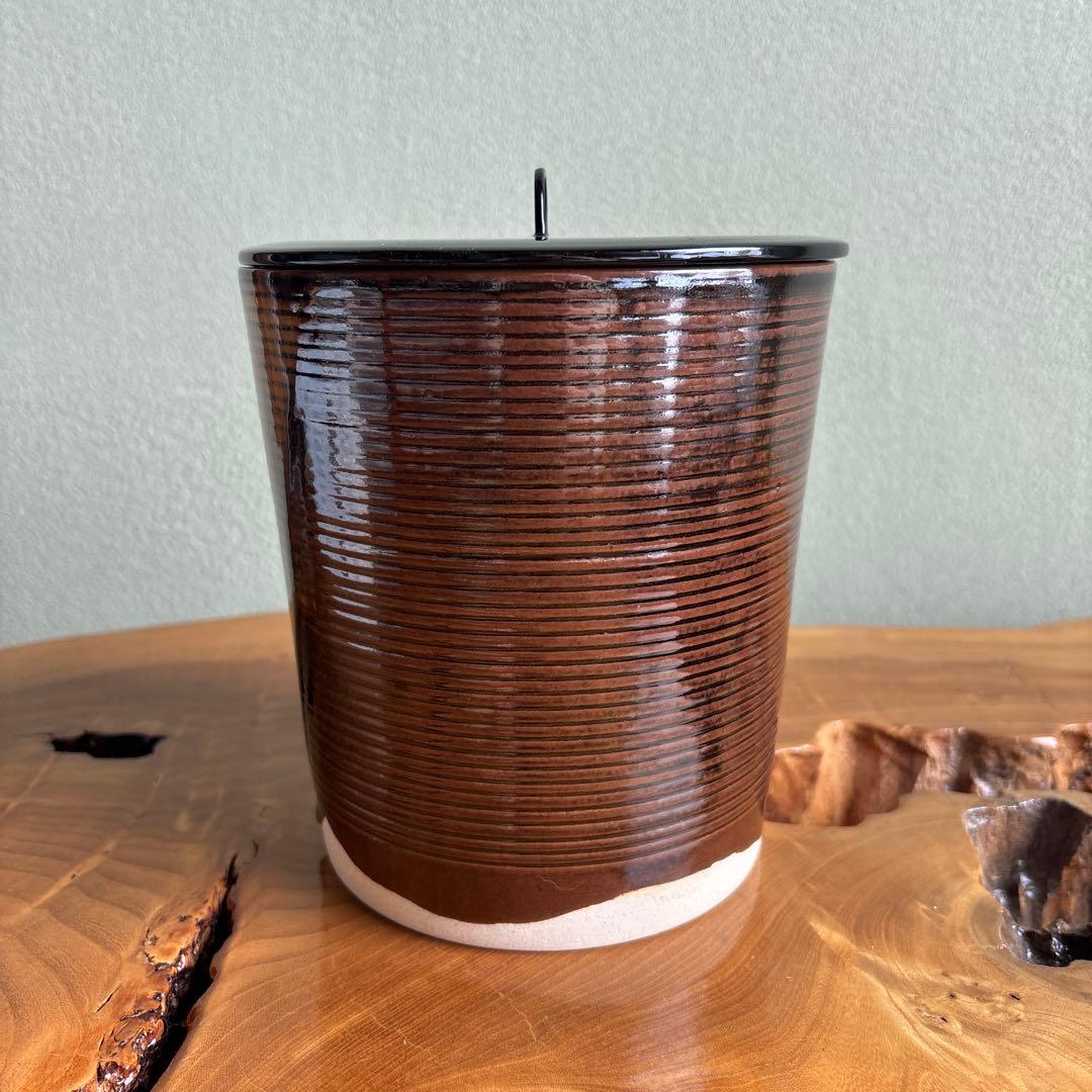 膳所焼 糸目水指 岩崎新定作 陽炎園造 茶道具 共箱