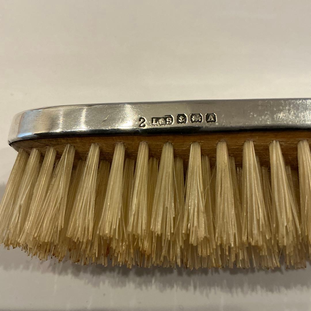 英国製 純銀 シルバー ヘッド アンティーク ブラシ