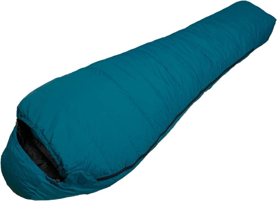 寝袋　ダウン　シュラフ 冬 耐寒-30度 羽毛90%　グリーン