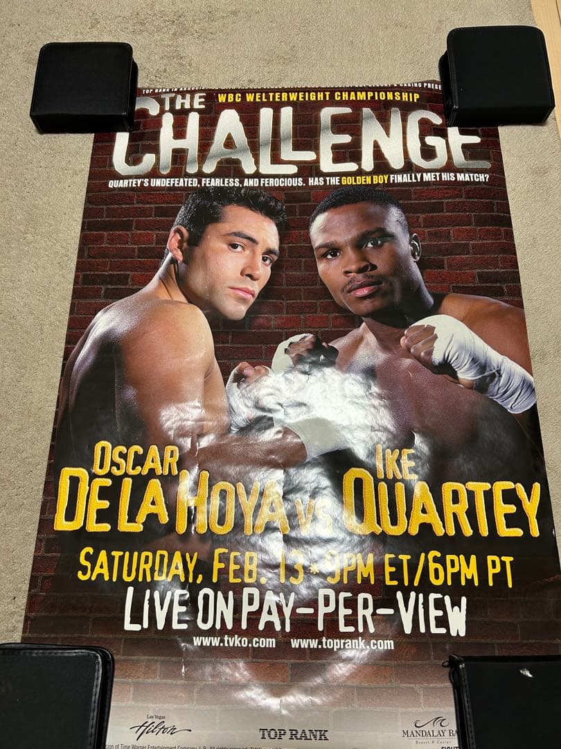 【未使用品】デラホーヤvsクォーティ　ボクシングポスター