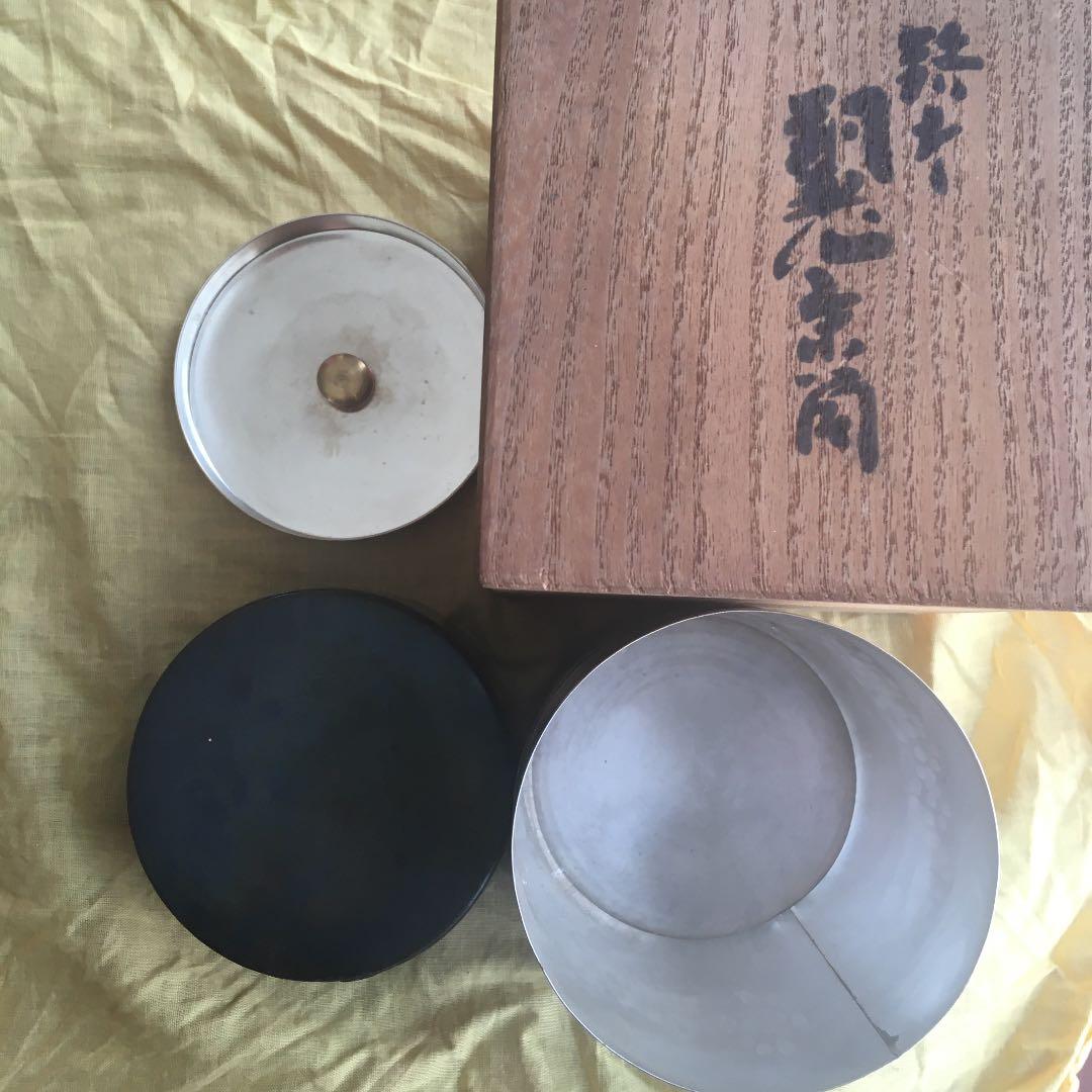 玉川堂　鎚起銅器　鋲打茶筒　茶器