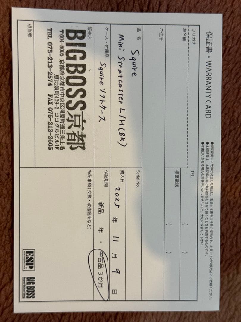 Squier Mini Stratocaster 左利き　レフティー　lefty