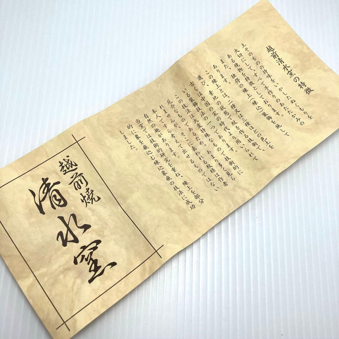 未使用 希少 越前 清水窯 花入 花瓶 伝統工芸 福井 木箱 説明書付き