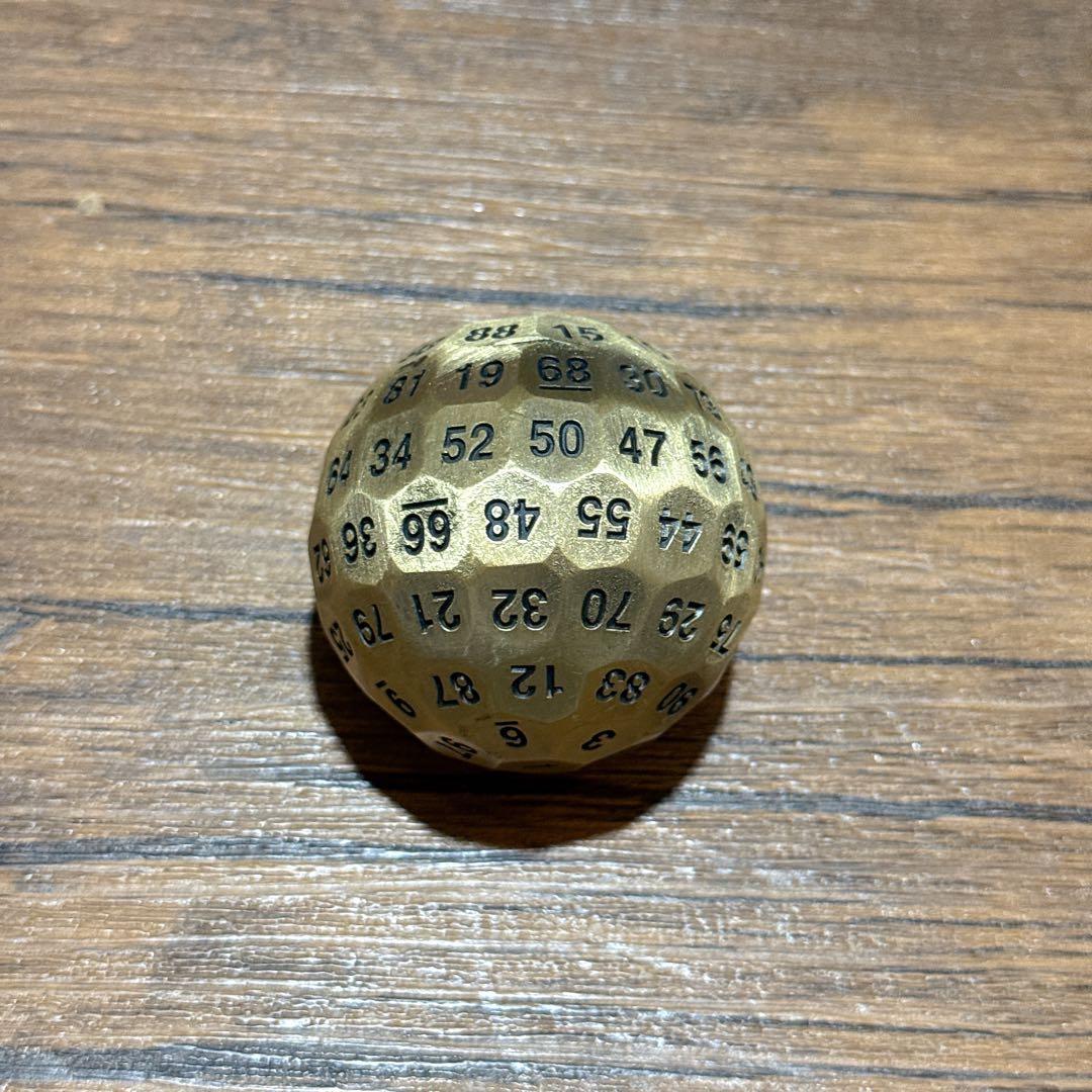 ❣️ 100面メタルダイス ロールプレイングサイコロ 1.97インチ 金色