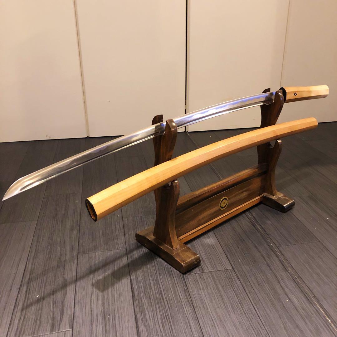 濃州関工　最高級模造刀 白鞘 樋入り刀身　居合刀太刀　段平