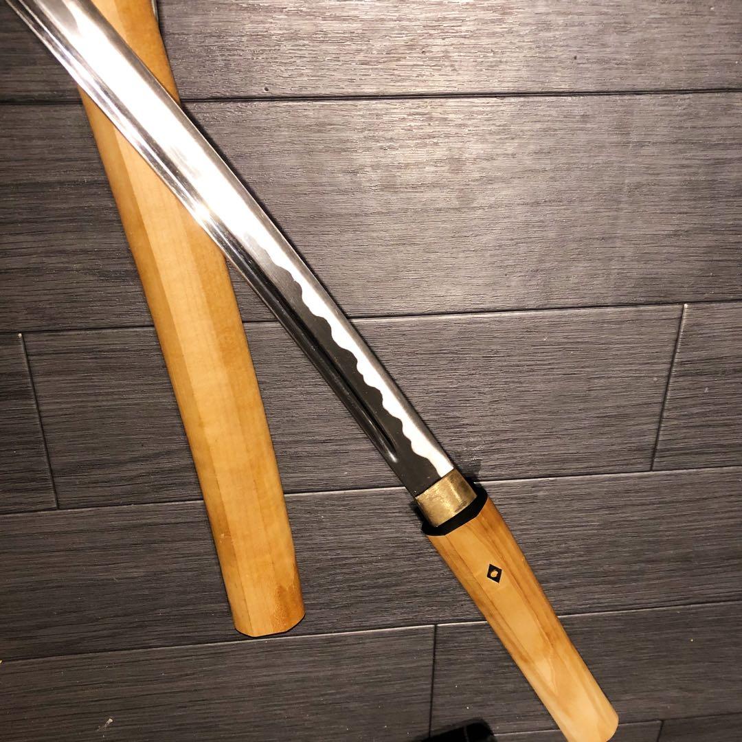 濃州関工　最高級模造刀 白鞘 樋入り刀身　居合刀太刀　段平