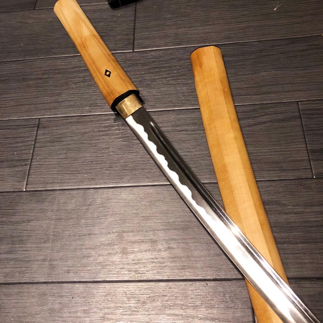 濃州関工　最高級模造刀 白鞘 樋入り刀身　居合刀太刀　段平