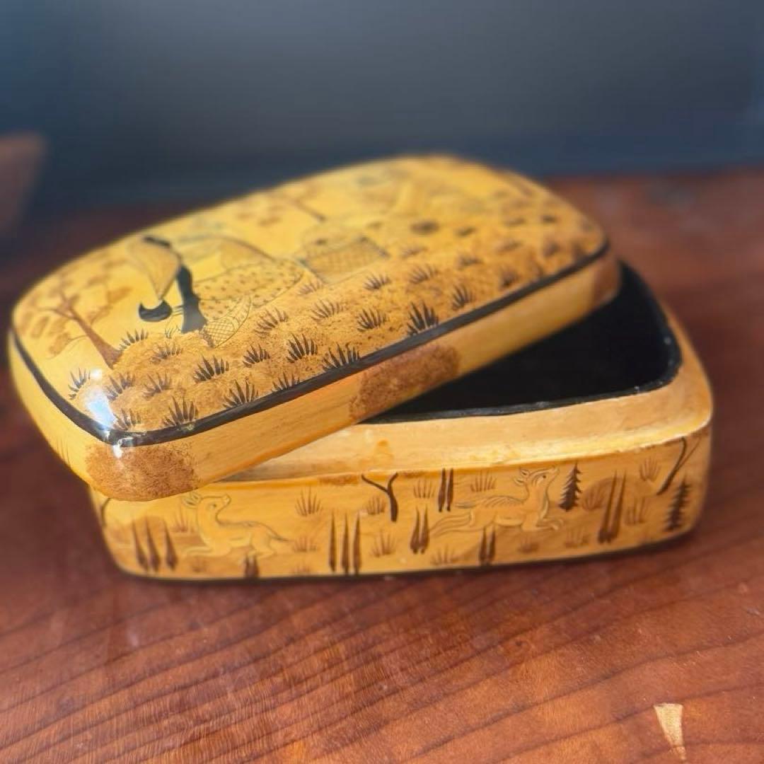 【カシミール】アンティーク＊一点ものペイパーマッシュBOX