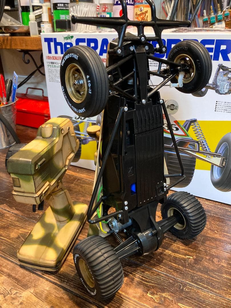 タミヤ　グラスホッパー　迷彩カスタムペイント　電動RCドライブセット付