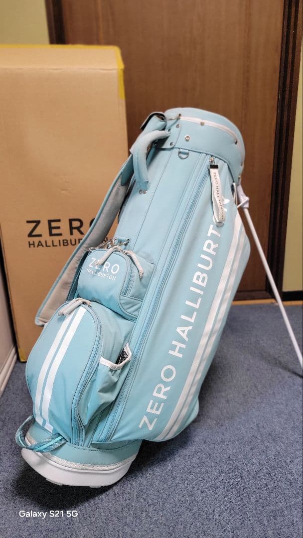 ゼロハリバートン キャディバッグ 水色 軽量 スタンド9型
