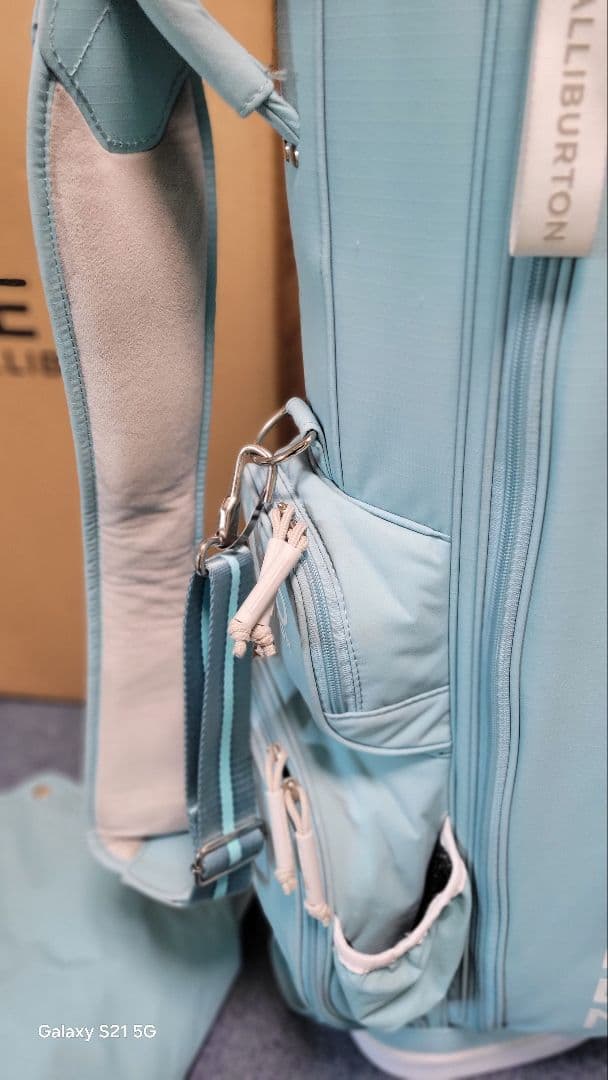 ゼロハリバートン キャディバッグ 水色 軽量 スタンド9型