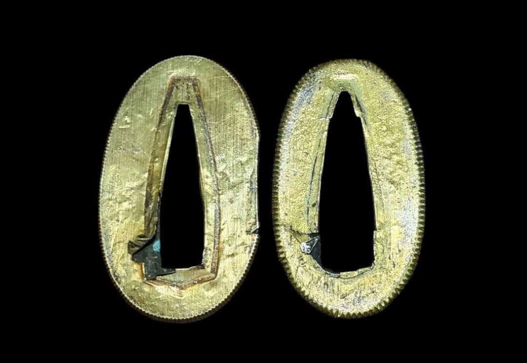 金着せ切羽　二枚一組　武具