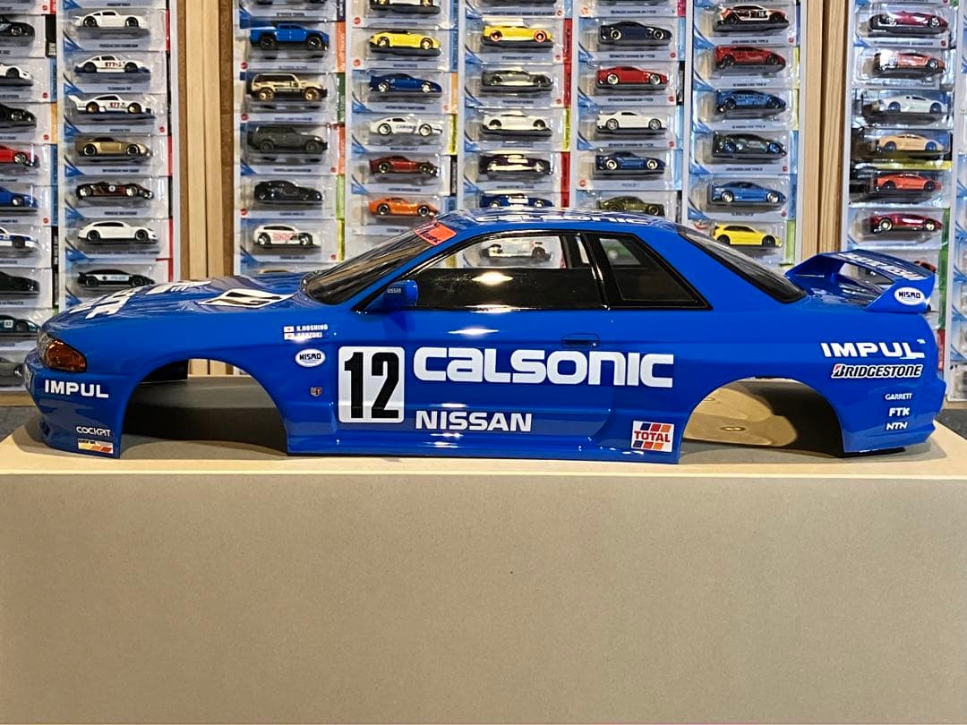 タミヤ ラジコン 日産スカイラインGT-R 塗装済 スペアボディ R32 ブルー