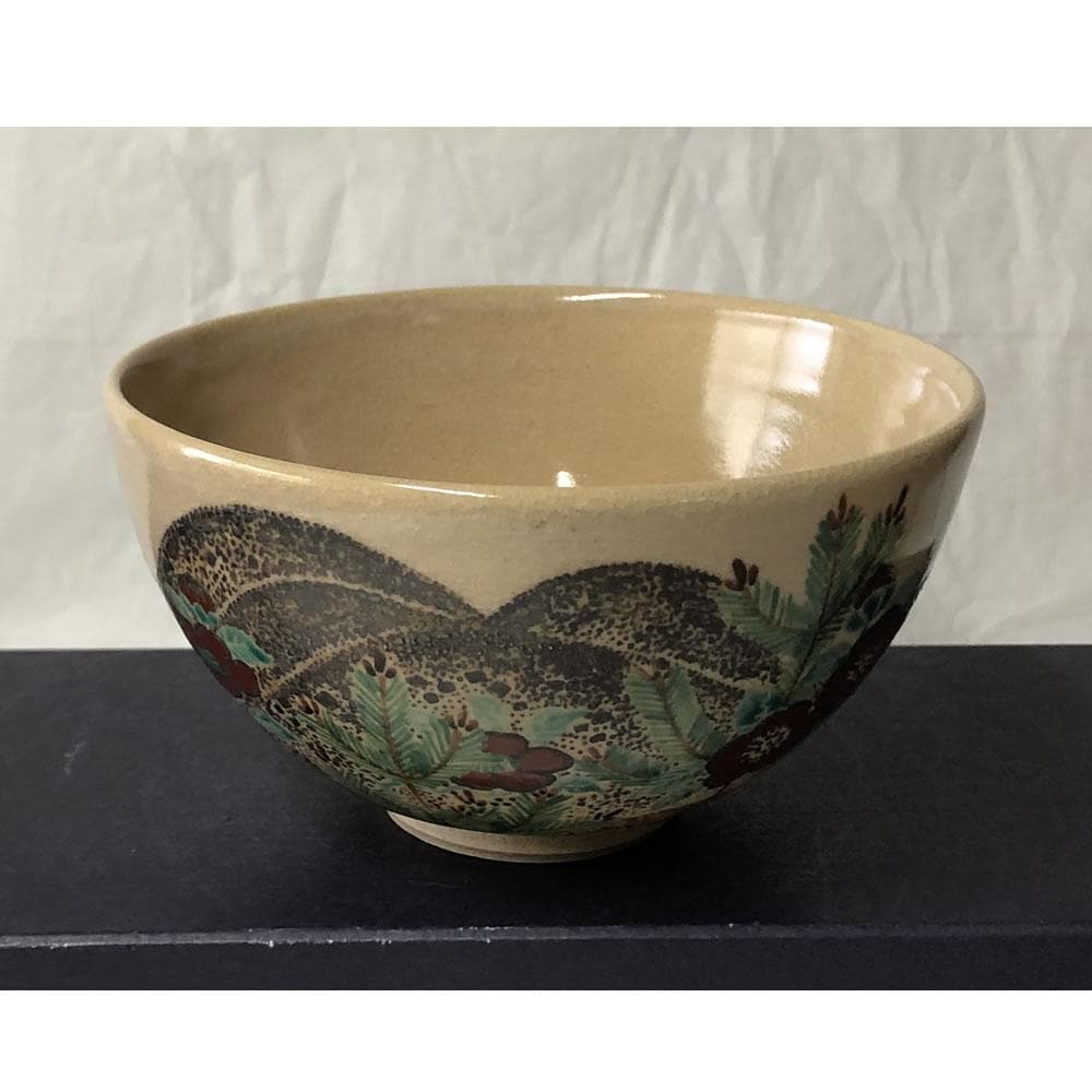 F1119 平安 丹祐 仁清写 茶碗 共箱 三国丹祐 抹茶碗 茶道具