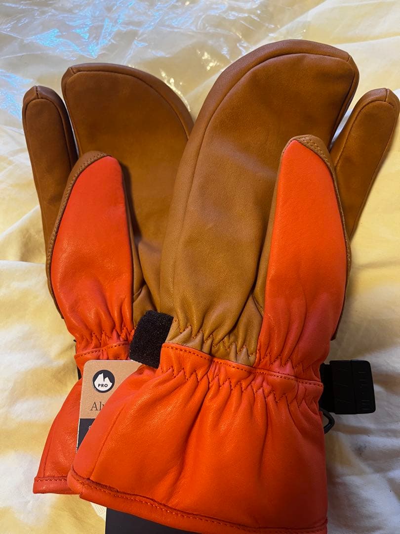 Hestra ミトングローブ サイズ5 オレンジ/ブラウン