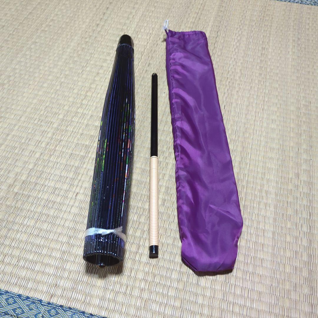 紫色 花柄 舞踊傘 直径90cm