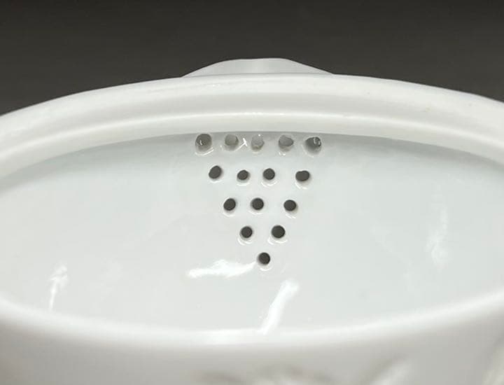 【エビス】急須 湯冷まし 茶碗 出石焼 小嶋昇山造 盈進舎 白磁 煎茶道具 共箱