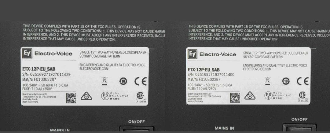 Electro-voice ETX-12P (4) パワードスピーカー　1個