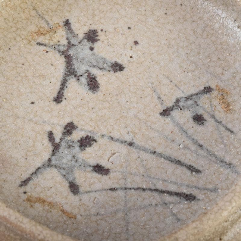 北大路魯山人作　志野焼　絵志野　鉄絵花草文　皿　五客　時代箱　M　8880