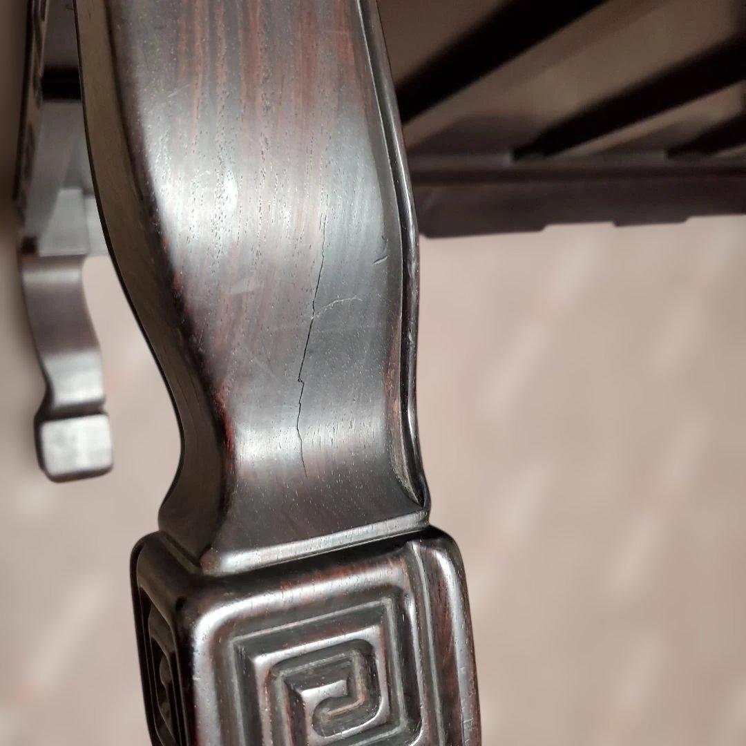 【現地受渡】紫檀製ダークブラウン座卓 縦80cm×横121cm×高さ33cm