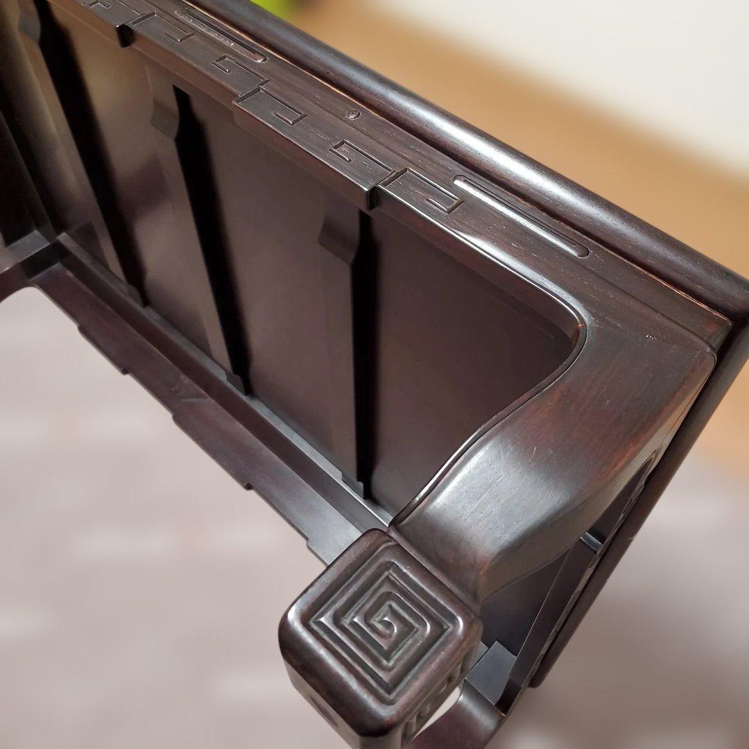 【現地受渡】紫檀製ダークブラウン座卓 縦80cm×横121cm×高さ33cm