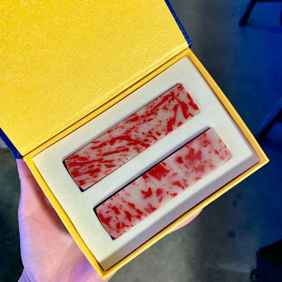 希少鶏血石 鶏血石(2点)  骨董品 石印材 【2枚】