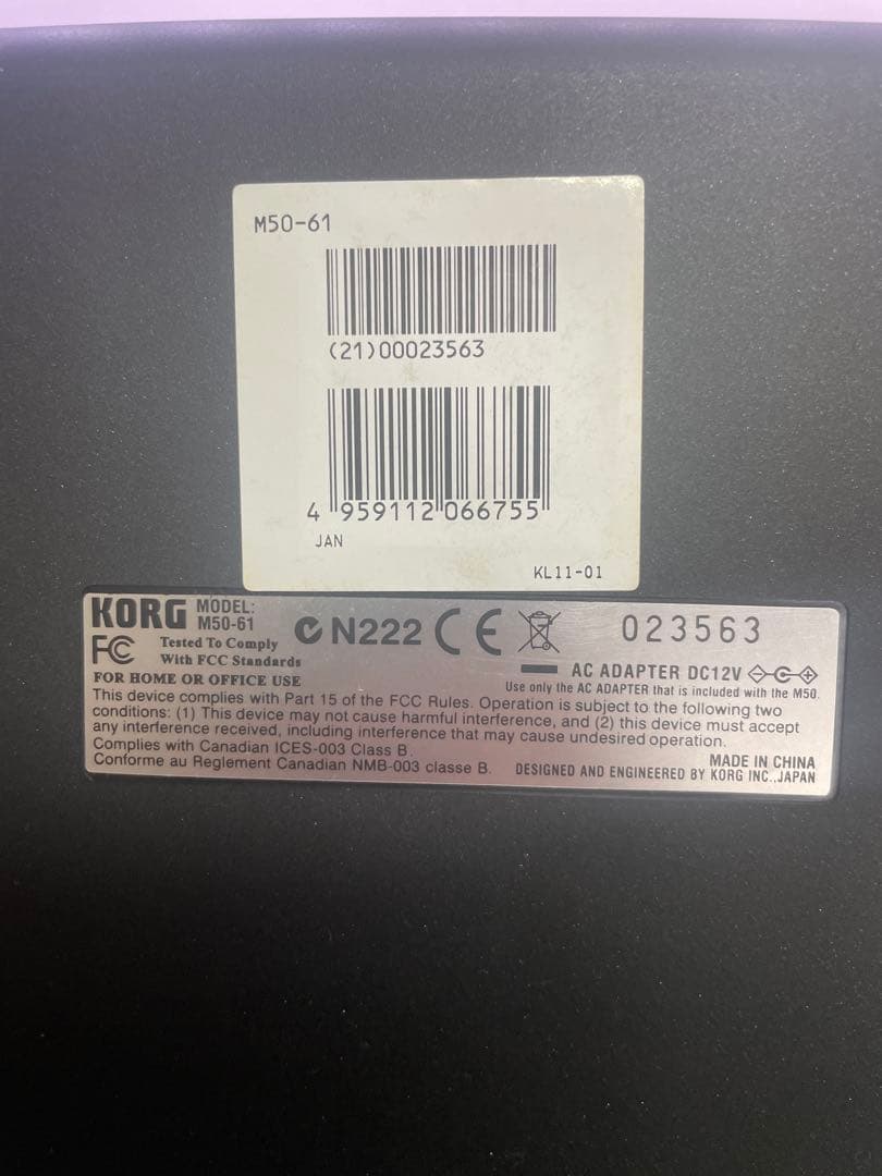 [極美品] KORG M50 シンセサイザー 61鍵 専用ケース付き
