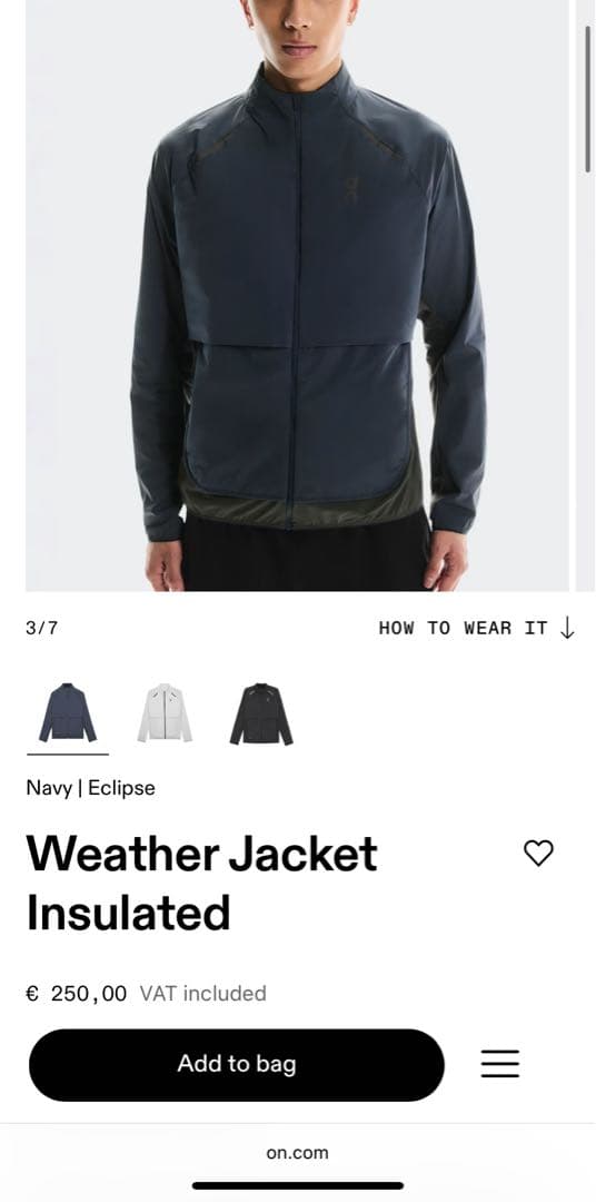 【定価46,000】On Weather Jacket Insulated