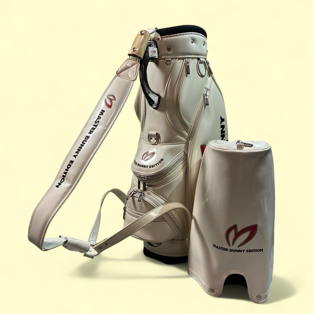 パーリーゲイツ×マスターバニー フード付き キャディバッグ ホワイト ゴルフ