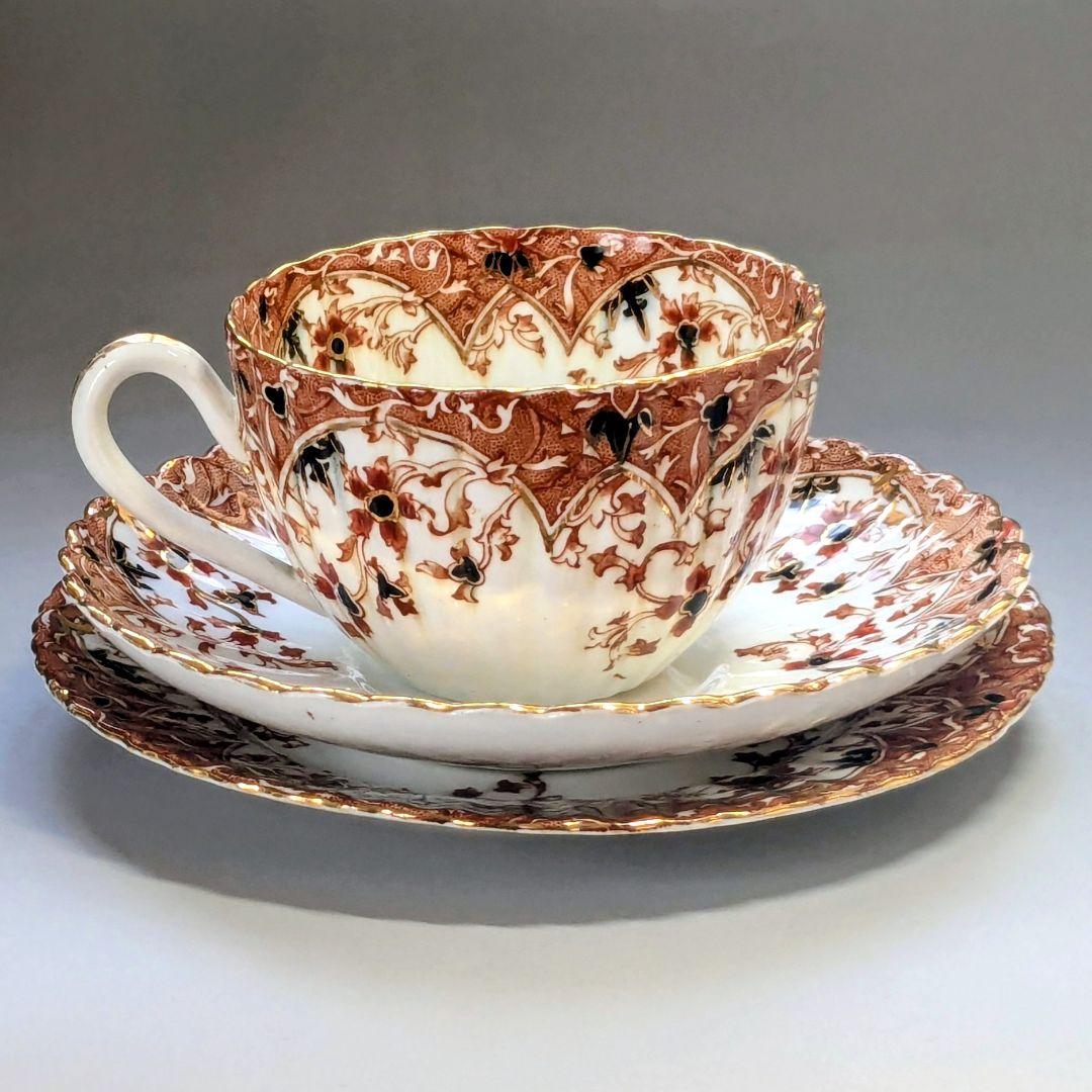 英国アンティーク　サミュエルラドフォード　1800年代トリオカップ＆ソーサー②