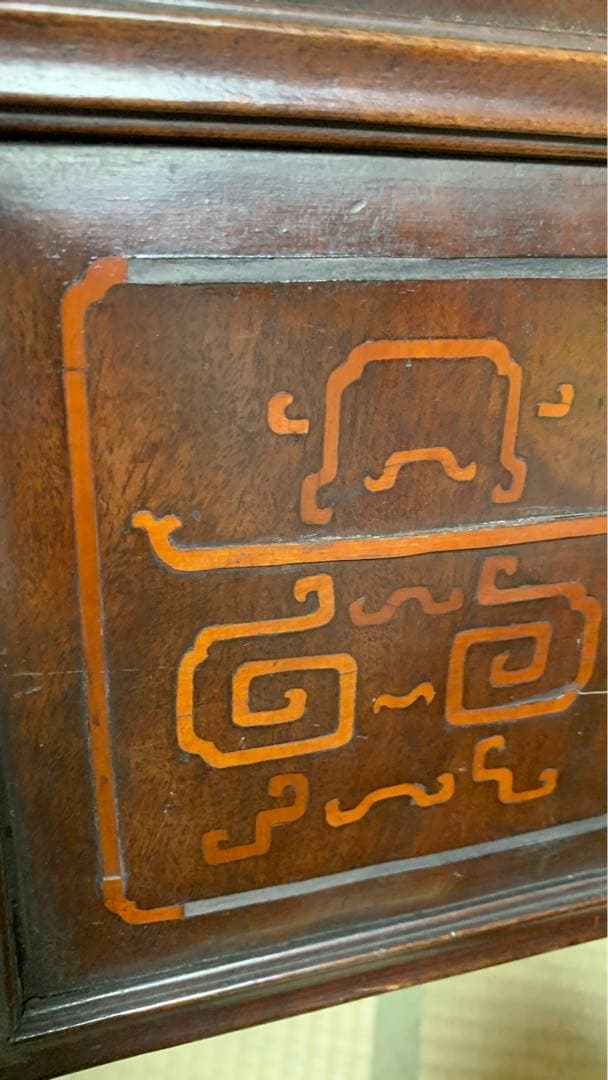 アンティーク　花梨？紫檀？　シノワズリ　透かし彫り　欄間　壁掛け飾り