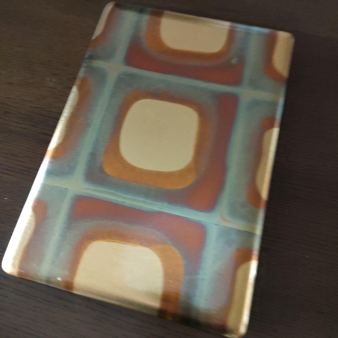 金沢　金銀箔工芸　文箱　硯箱　古代箔 青磁水滴 角 (小)硯と墨と毛筆筆のセット