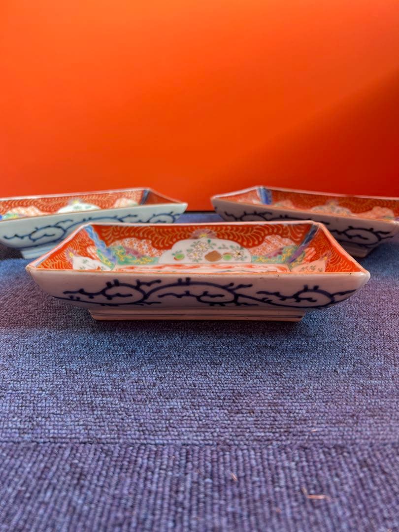 1263 中国　骨董　大明成化年製　時代皿　3客　時代物