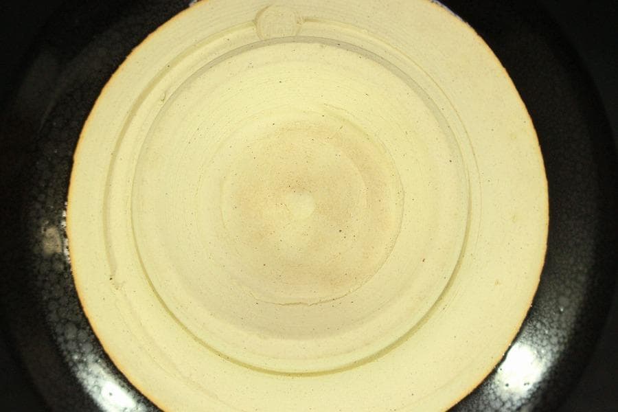 茶道具 天野達夫 油滴茶碗 共箱 師清水六兵衛(A257)