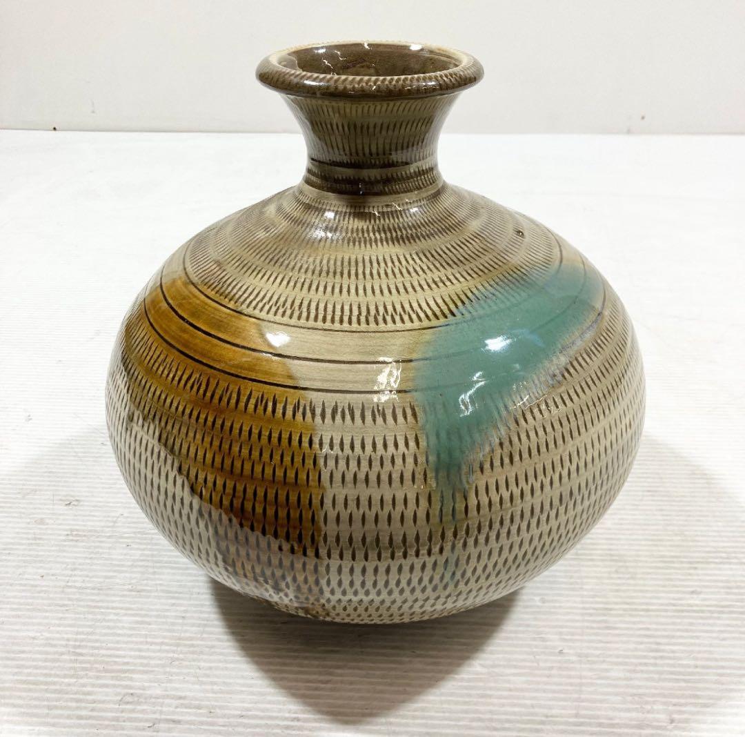 【現品限り】小石原焼 花器 花瓶 飾壺 飾り壺 花入 陶器製の美しい花瓶