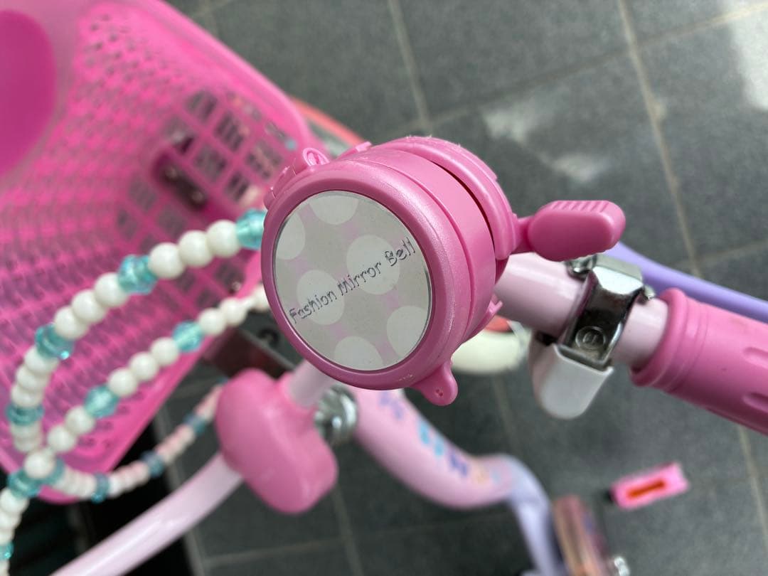 【URA】　ディズニープリンセス 18インチ自転車＆ヘルメット 補助輪付き