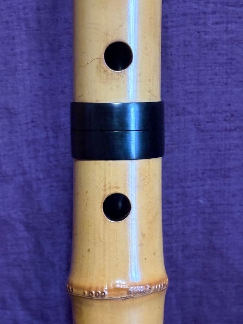 都山流尺八　在銘(2印)　長さー約58㎝　 重さー約430g　松下深水銘