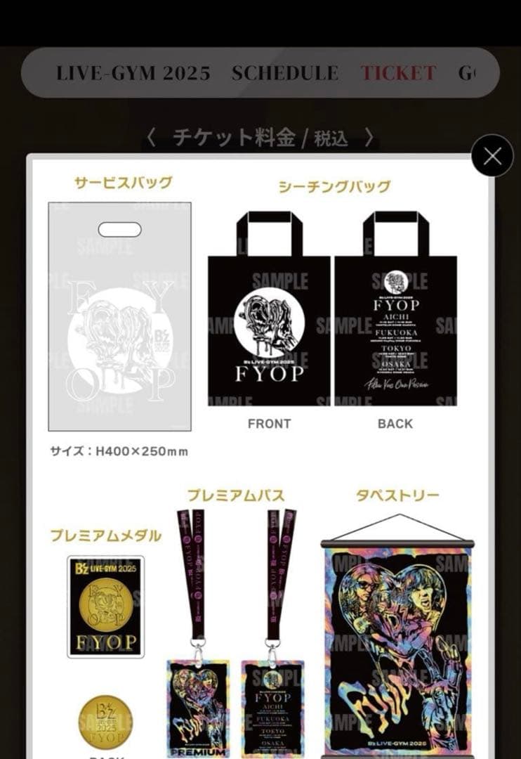 B'z LIVE-GYM 2025 FYOP プレミアム席